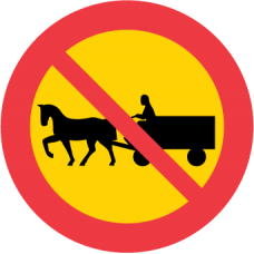 C12 Förbud mot trafik med fordon förspänt med dragdjur