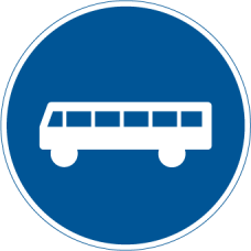 D10 Påbjudet körfält eller körbana för fordon i linjetrafik m.fl.