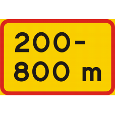 Avstånd - vägsträckans längd med början bortom märket