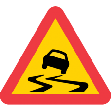 A10 - Plast - Varning för slirig väg