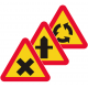 A28, A29, A30 Varning för vägkorsning eller cirkulationsplats - Klicka för fler alternativ!