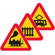 A35, A36, A37 Varning för korsningar med järnväg eller spårväg