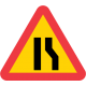 A5-2 - Plast - Varning för avsmalnande väg från höger sida