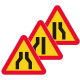 A5 Varning för avsmalnande väg